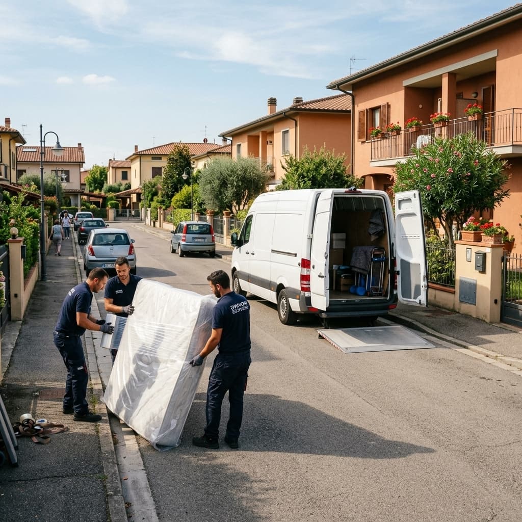 Facchini al lavoro per un trasloco sicuro e veloce a Mortara