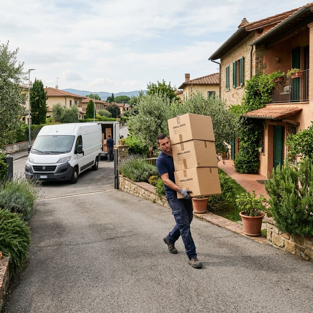 Fasi preparatorie di un trasloco residenziale a Noceto